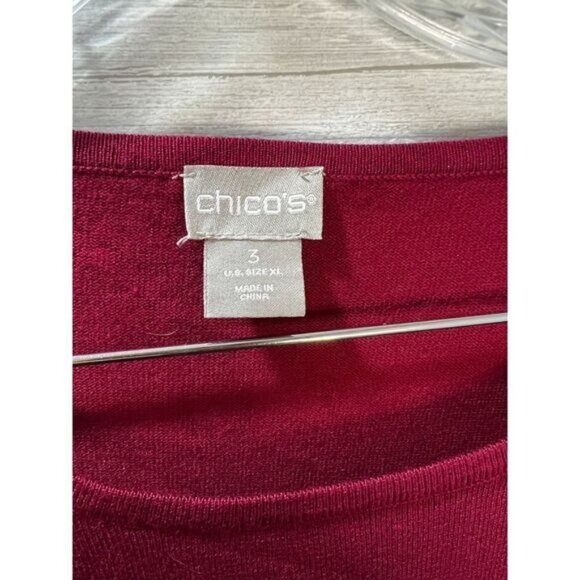 Button Cuff Crewneck Pullover Knit Purple Sweater‎ XL - Picture 5 of 5